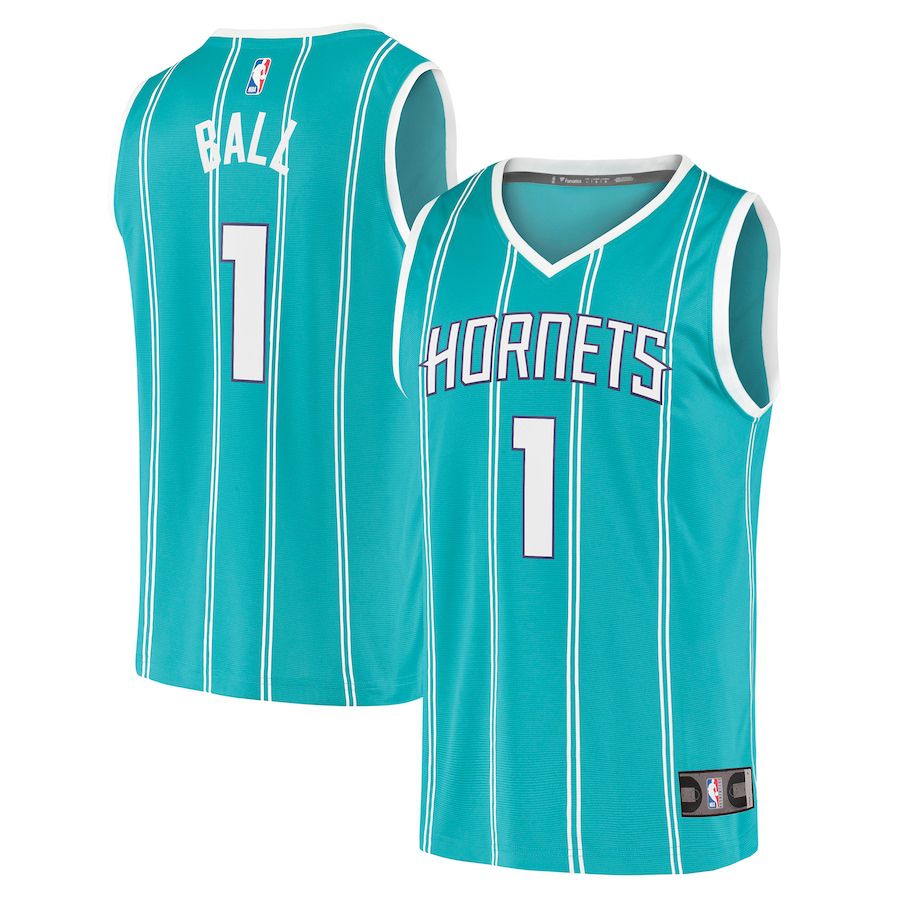 Men Charlotte Hornets 1 LaMelo Ball Fanatics Branded Teal Fast Break Replica NBA Jersey